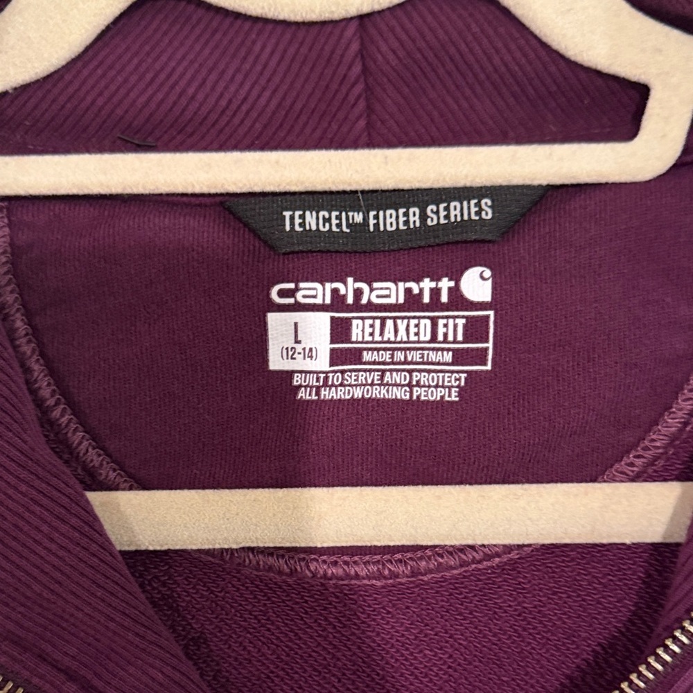 Carhartt Women’s Dark Plum Half-Zip Sweatshirt - Picture 4 of 11